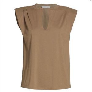 Frame Denim Padded Shoulder Muscle Tee in Desert